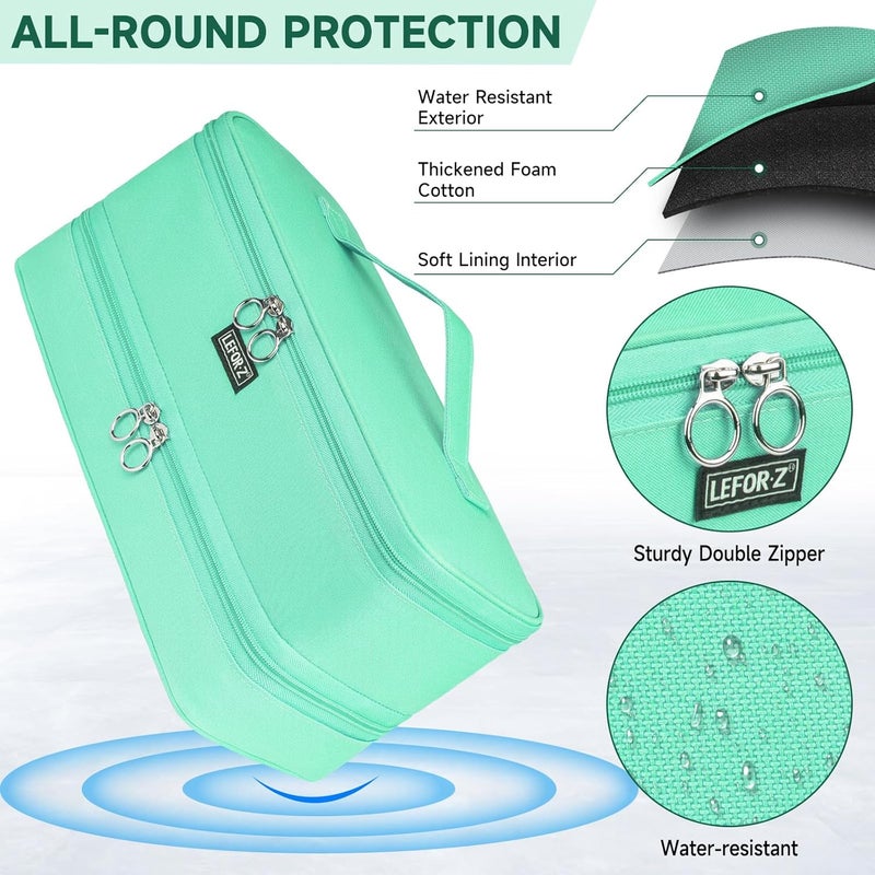 LEFORZ Travel Carrying Case Compatible with Shark Flexstyle/FlexFusion/Hair Dryer,Double-Layer Hair Hot Tools Storage Bag Fits for Dyson Airwrap Styler/Supersonic Hair Dryer and Attachments,Mint Green - Image 4